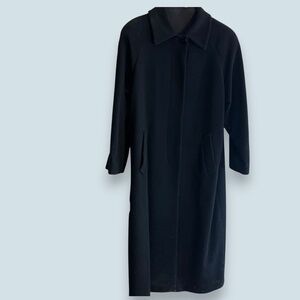 Larry Levine Designs Black Italian Lambswool and Cashmere Midi Dress Coat  2X
